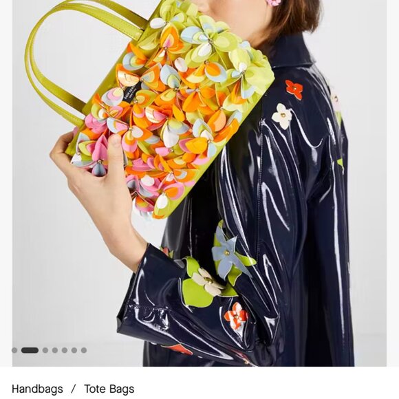 New KATE SPADE Sam Icon Bouquet Floral Embellished Small Tote Crossbody - NWT - Picture 6 of 8